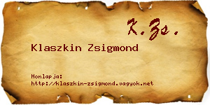 Klaszkin Zsigmond névjegykártya